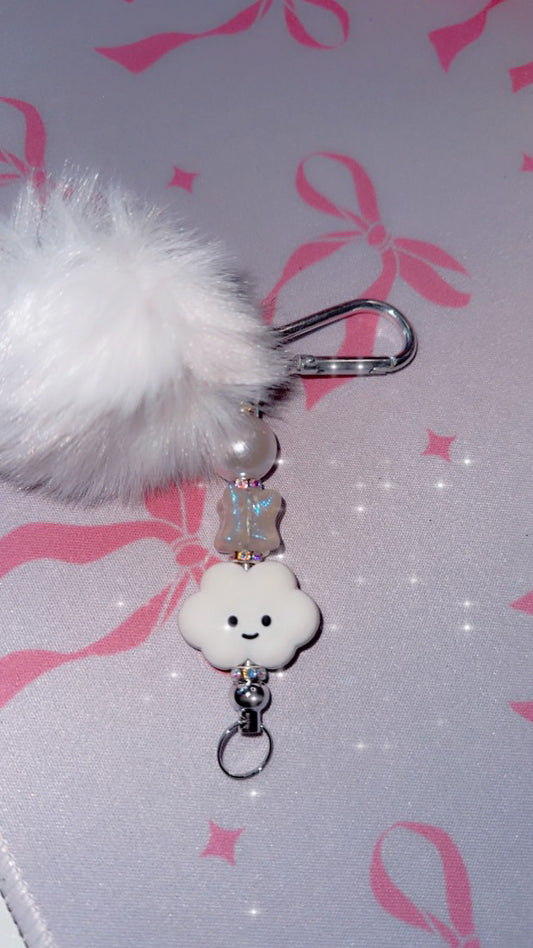 Beadable fluffy keychains